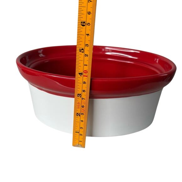 BIA Cordon Bleu Red White Ceramic Covered Casserole Dish 9” Oval Bakeware - Picture 8 of 12